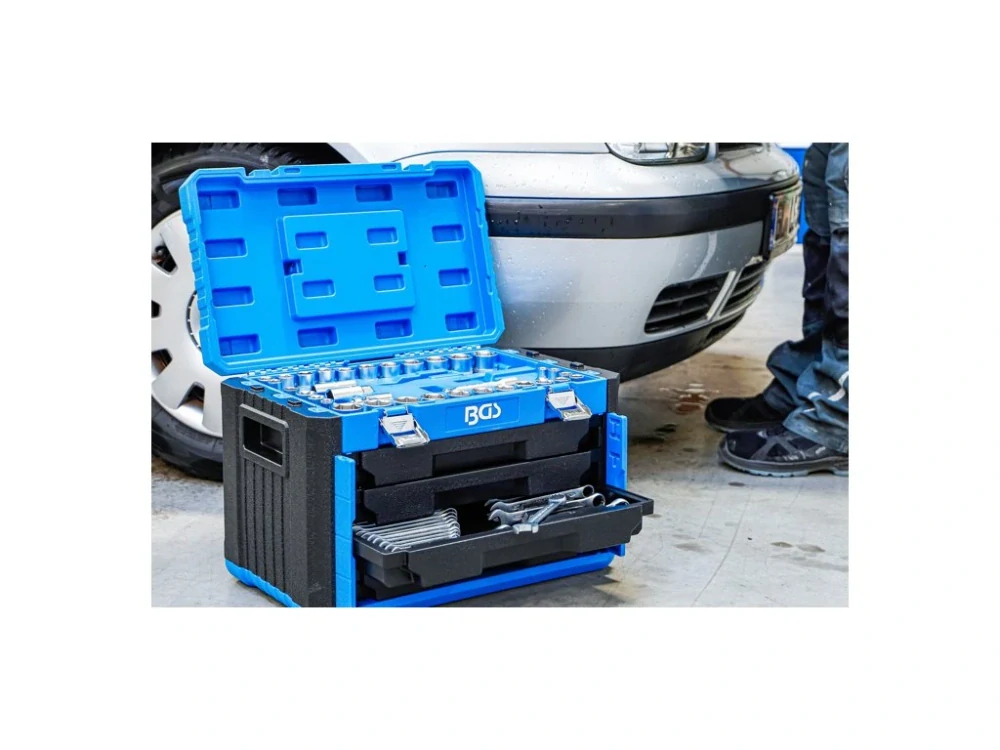 BGS 74000 Gola sada 1/4", 3/8" a 1/2", 6-hranné metrické a palcové hlavice, 300 dílů