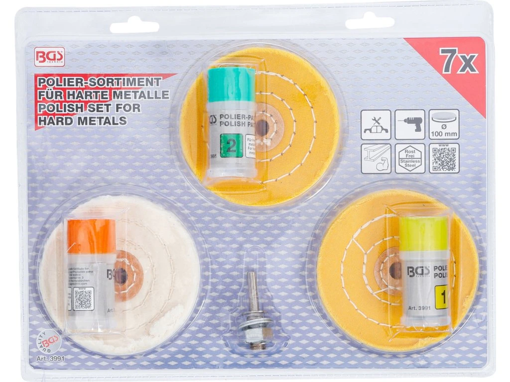 BGS 3991 Leštící souprava pro tvrdé kovy 7ks