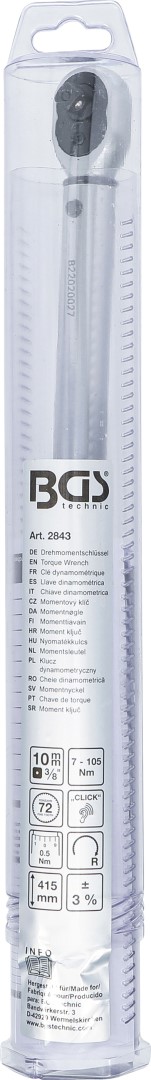 BGS 2843 Momentový klíč 3/8" (7 ÷ 105 Nm)