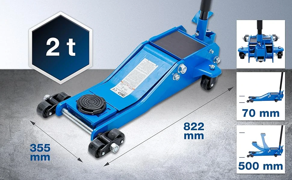 BGS 9252 Pojízdný hydraulický zvedák 2 t, velmi nízký (70-500 mm)
