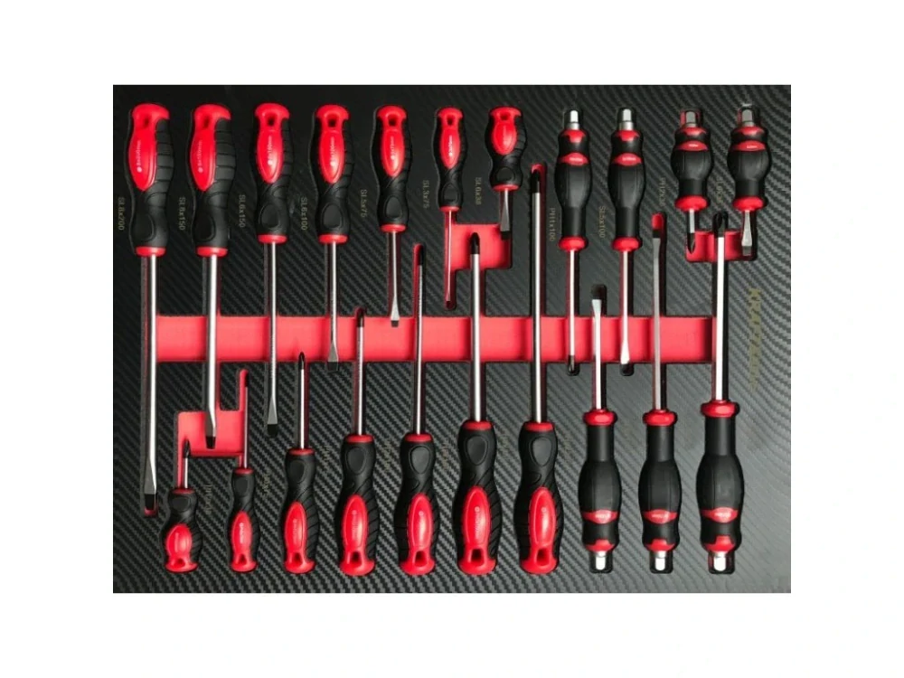 KRAFT&DELE KD1071 Dílenský vozík, vybavený, 12 zásuvek, dřevěná deska, 541 ks nářadí