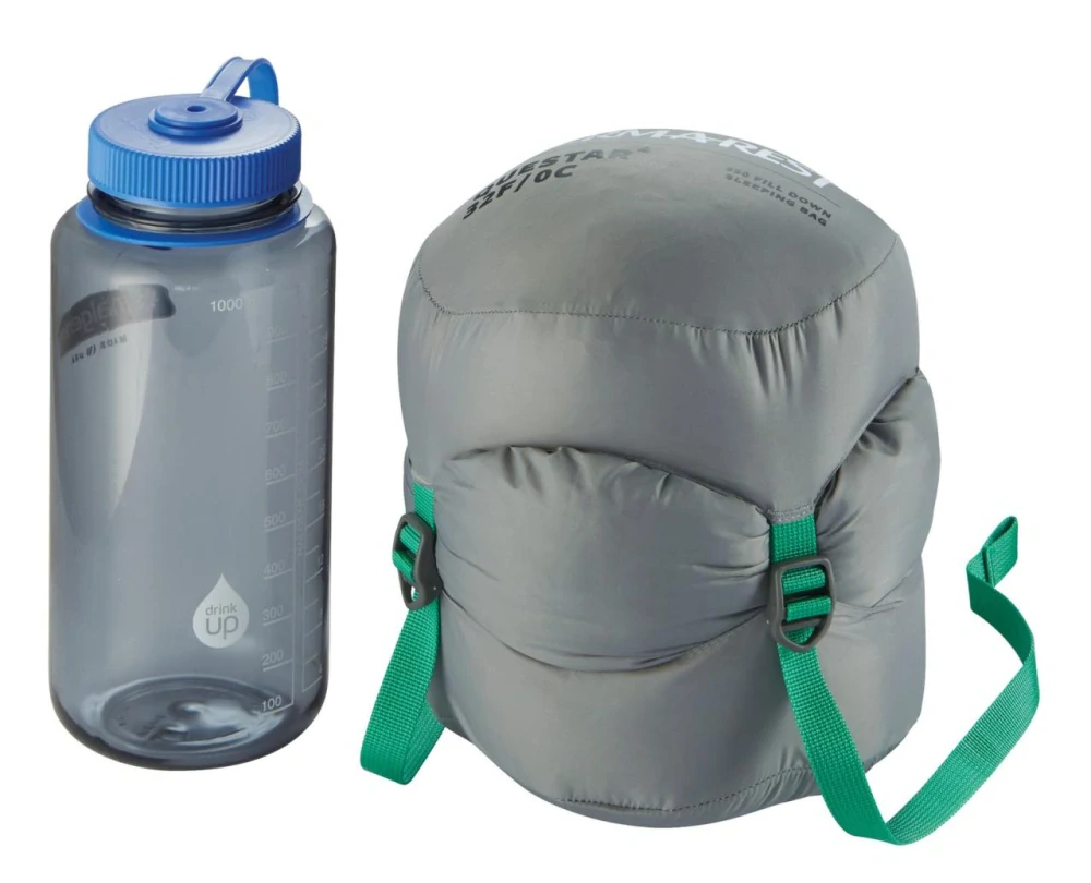 Therm-a-Rest QUESTAR 32F/0C Long Balsam péřový spacák šedozelený
