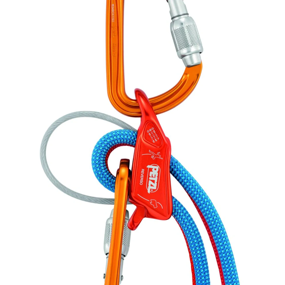 PETZL REVERSO jistící brzda červená