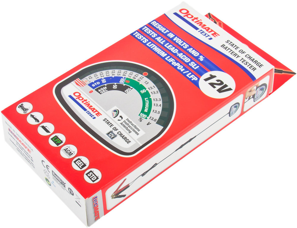TECMATE Optimate Test TS126 Tester pro přesné měření nabíjecího napětí akumulátoru