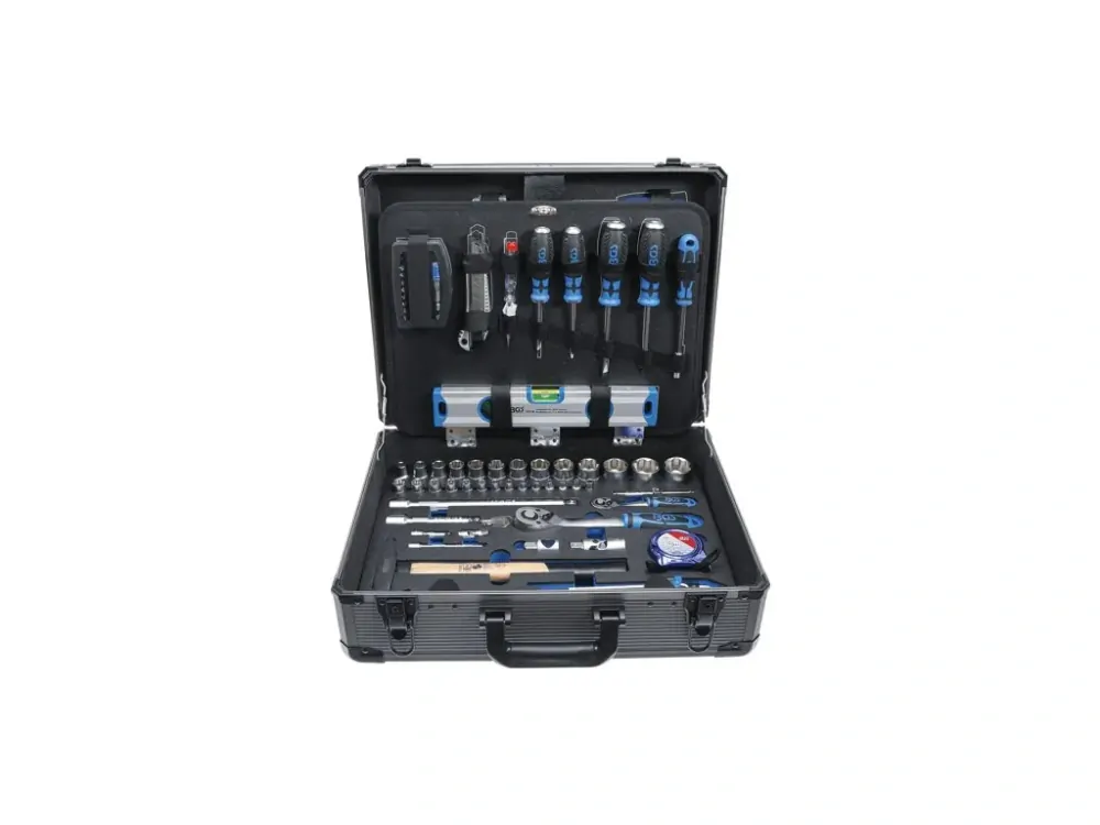 BGS 15501 Kufr s nářadím - gola sada 1/4" a 1/2", klíče, kleště, šroubováky, 149 dílů