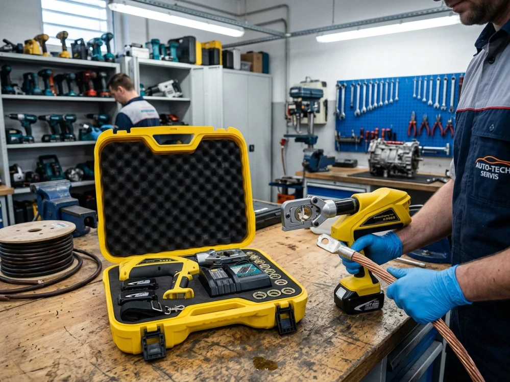 Genborx HHYD-300H Aku hydraulické lisovací kleště na kabelová oka a spojky, síla 6,5 tuny