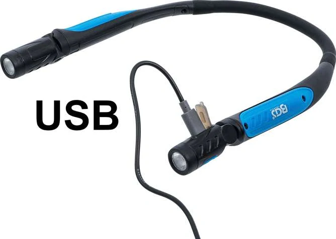 BGS 85353 Svítilna LED COB na krk, 160-320 lm, nabíjecí USB-C