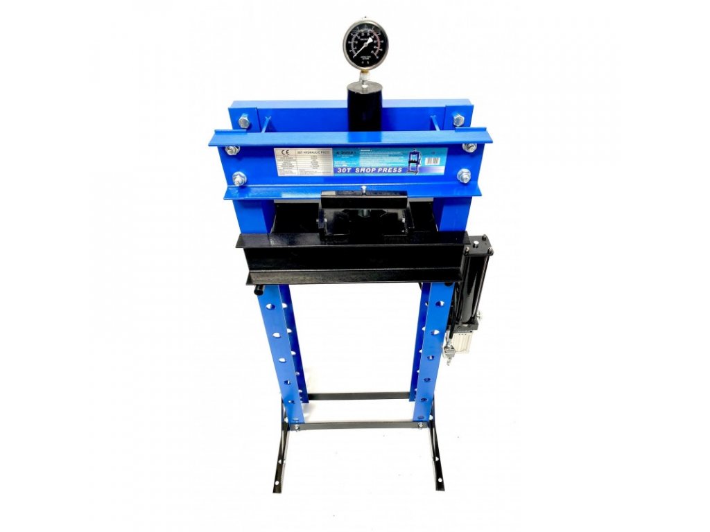 ASTA A-30021 Hydraulicko-pneumatický dílenský lis 30t, s manometrem