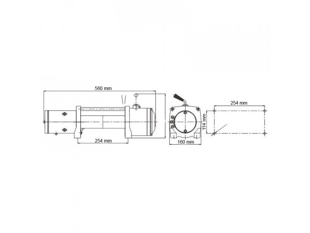 Golemtech Golemwinch 12000 12V, 5,4 t Elektrický naviják, pro větší offroad, odtah