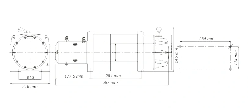 Golemtech Golemwinch 17000 12V, 7,7 t Elektrický naviják pro těžké nasazení