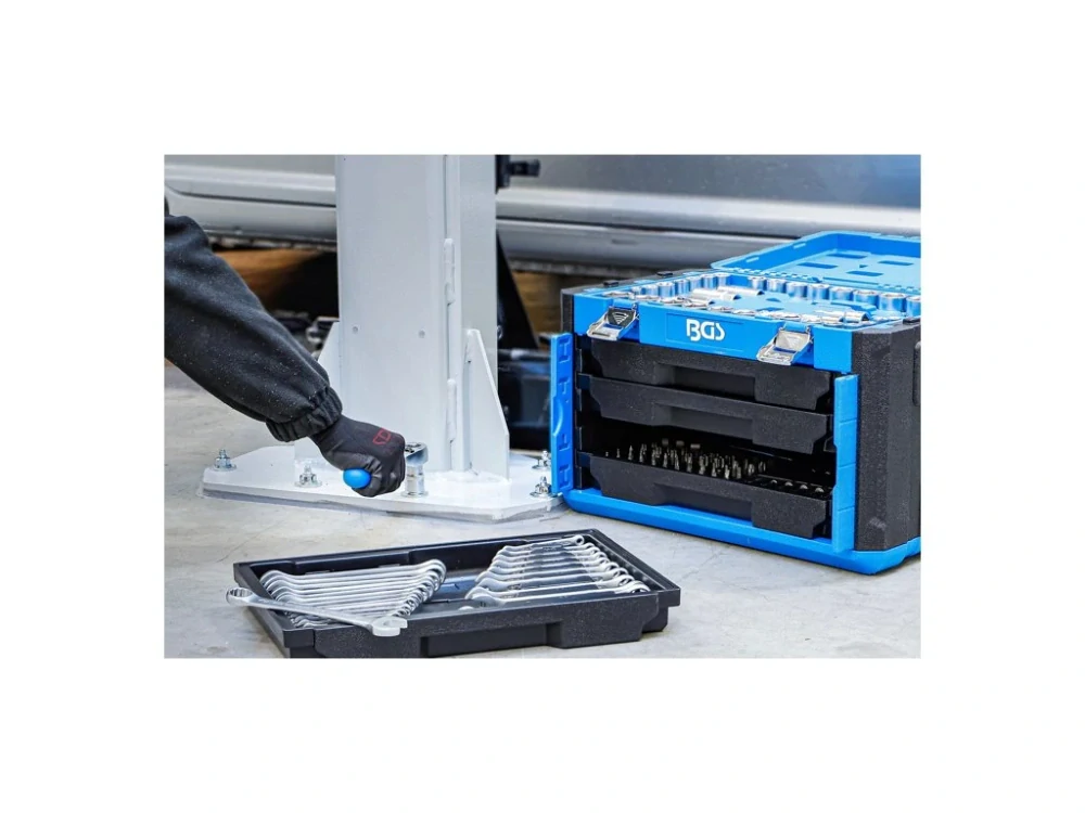 BGS 74000 Gola sada 1/4", 3/8" a 1/2", 6-hranné metrické a palcové hlavice, 300 dílů