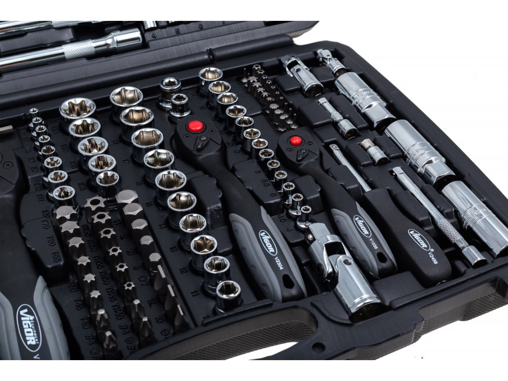 Vigor V2461 Gola sada 1/4", 3/8", 1/2", 172 dílů