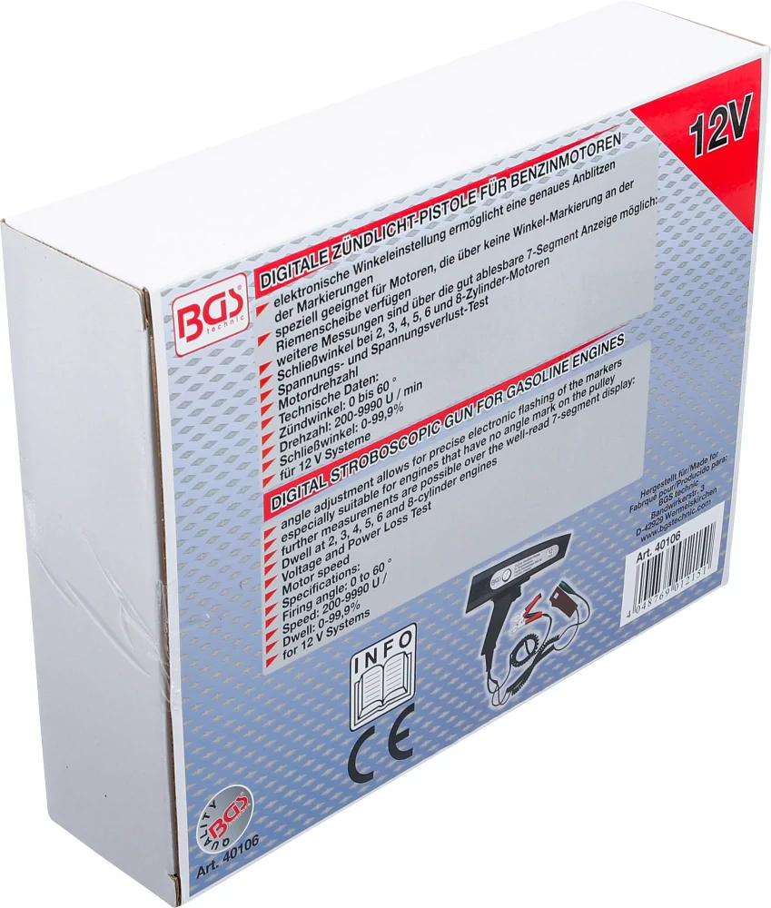 BGS 40106 Digitální stroboskopická lampa pro benzinové motory