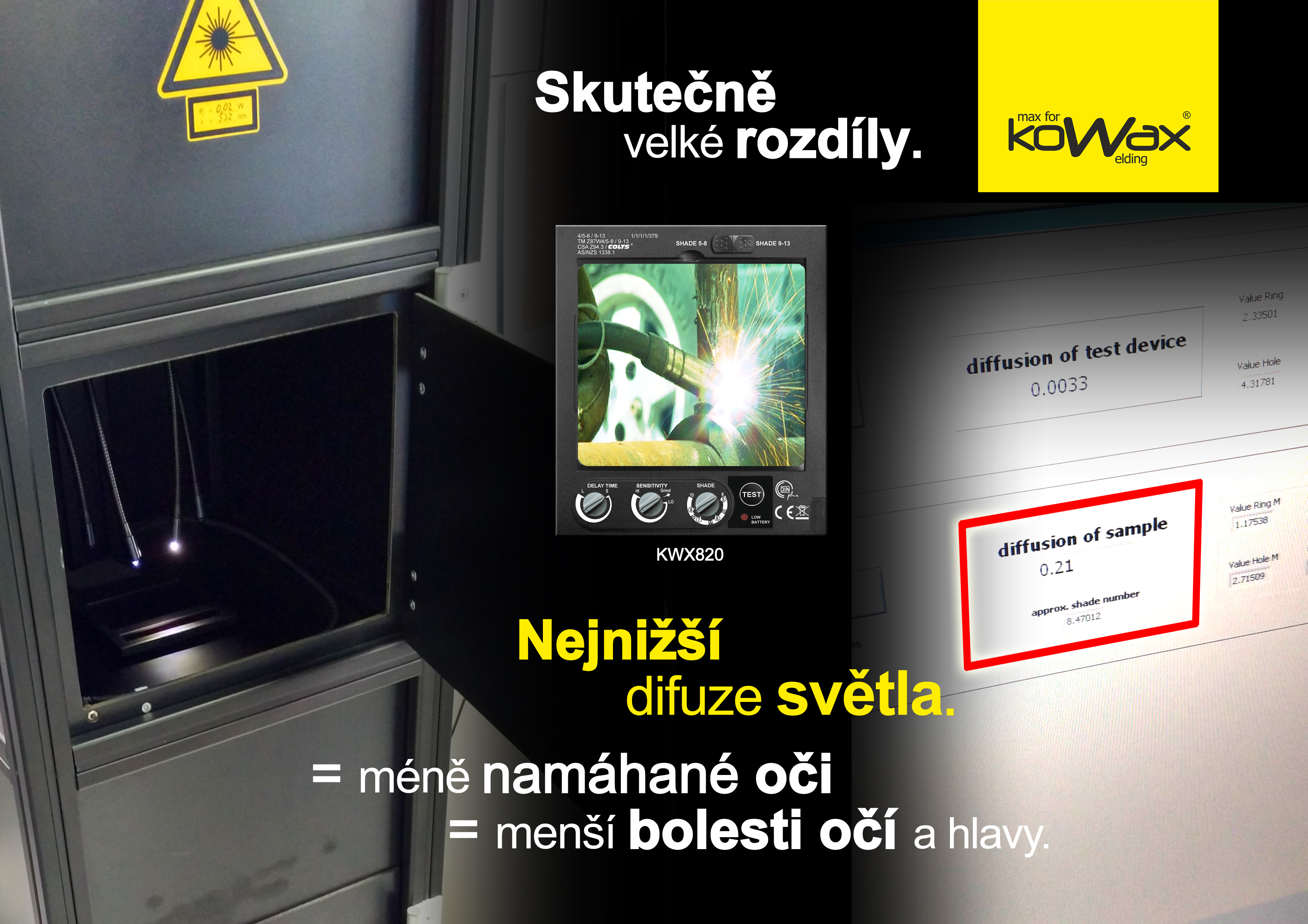 KOWAX KWX820ARC+ svařovací kukla samostmívací