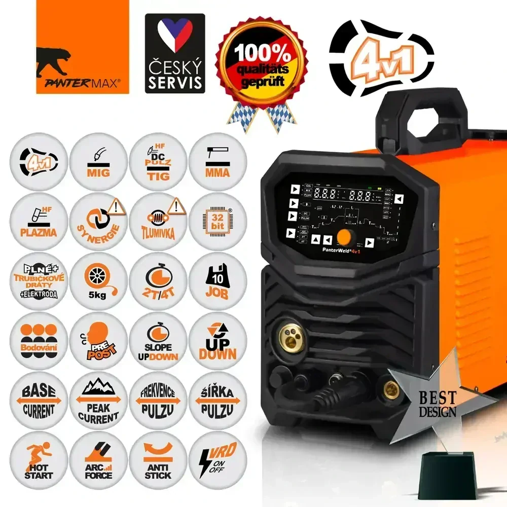 PANTERMAX PanterWeld®4v1 200 MULTIFUNKČNÍ invertorová svářečka MIG/TIG/MMA/PLAZMA
