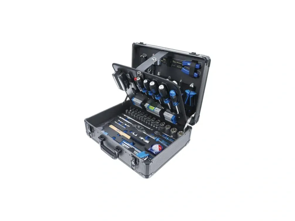 BGS 15501 Kufr s nářadím - gola sada 1/4" a 1/2", klíče, kleště, šroubováky, 149 dílů