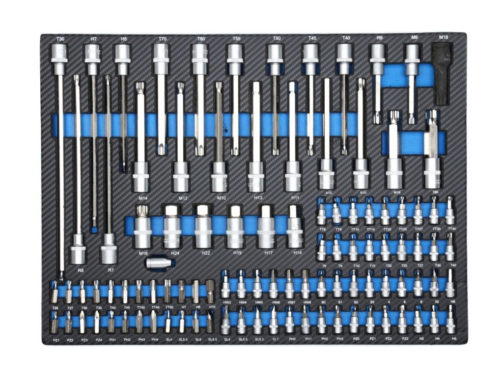 TAGRED TA212 Dílenský vozík vybavený, 243 ks nářadí, 7 zásuvek a skříňka