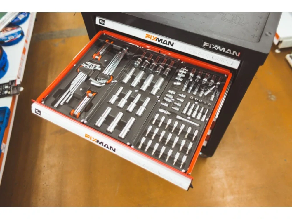 FIXMAN F1 Mechanic Profi CZ Montážní vozík s ručním nářadím, 258 ks nářadí