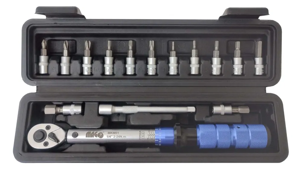 MAGG MKM01 Momentový klíč 1/4" 2-24 Nm pro jízdní kola - 13 hlavic