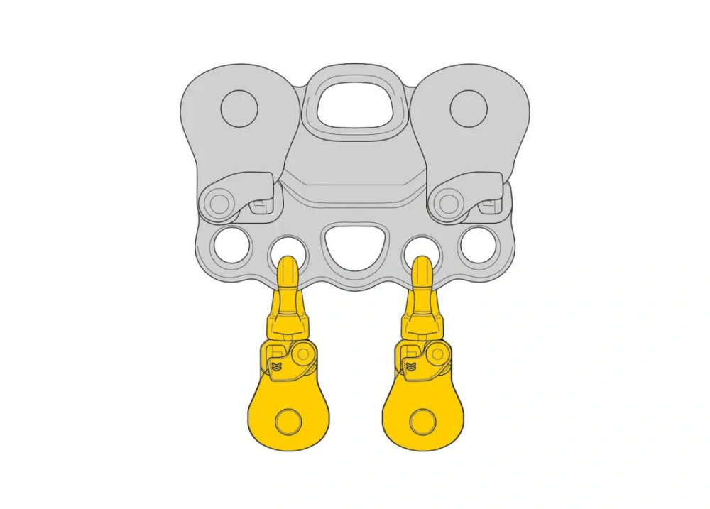 PETZL SPIN S1 OPEN jednostranná kladka s otočným závěsem (swivelem)