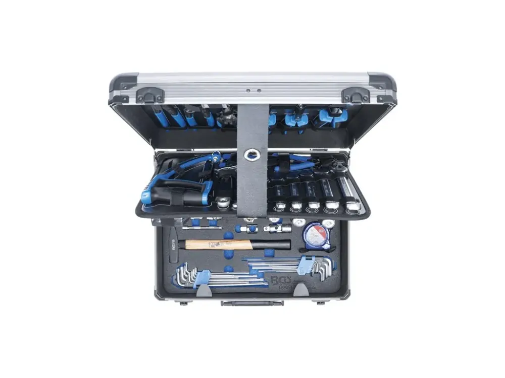BGS 15501 Kufr s nářadím - gola sada 1/4" a 1/2", klíče, kleště, šroubováky, 149 dílů