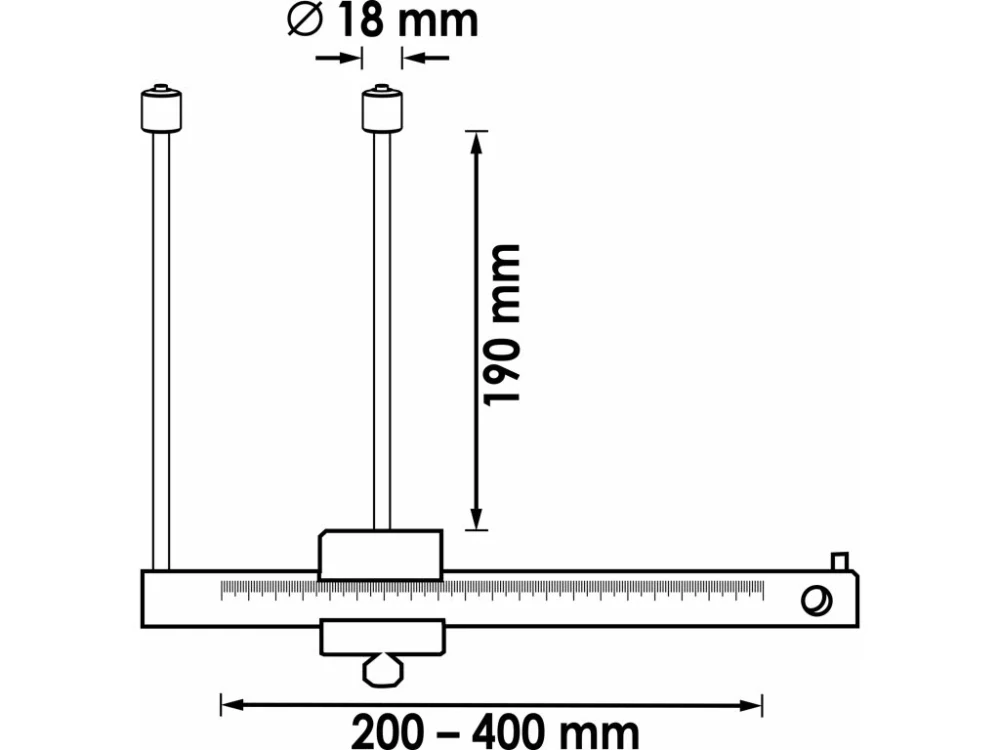 VIGOR V4930 Posuvné měřidlo na brzdové kotouče, rozsah 200 - 400 mm