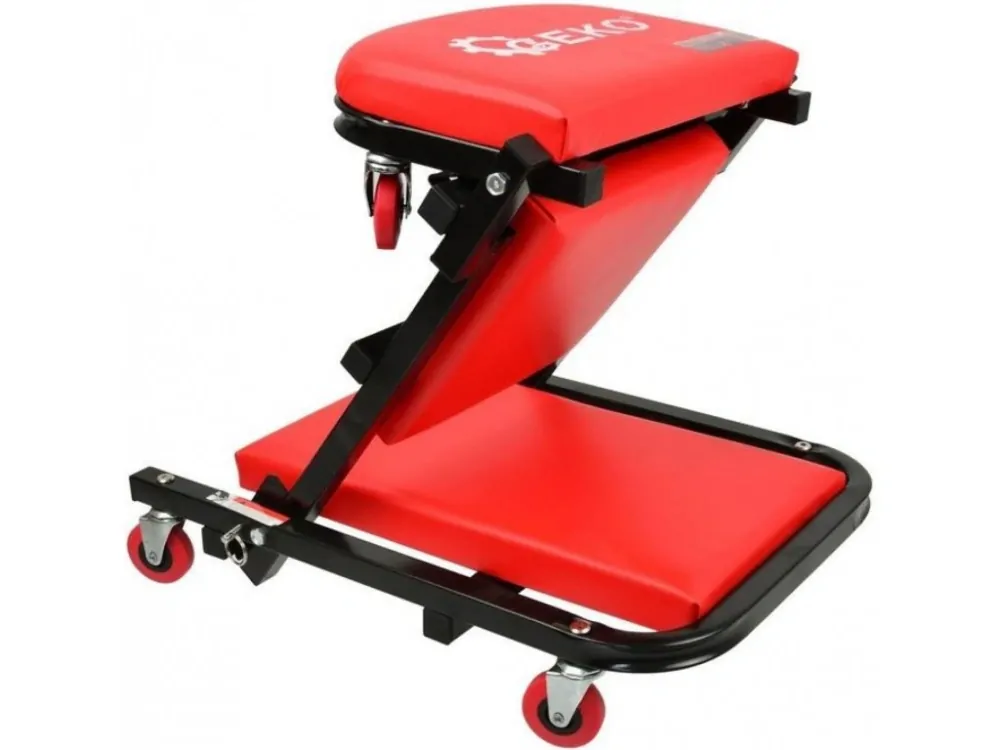 GEKO G02098 Dílenské skládací lehátko, sedátko 2 v 1, pojízdné