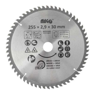 Magg 9325560 Pilový kotouč 255x2,9x30mm/ 60 zubů - střídavě šikmé
