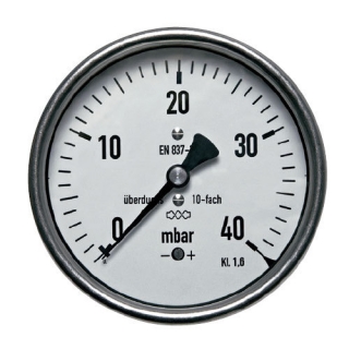 MKZ63-60 manometr 63mm, 1/4" zadní vývod, 0-60 mbar