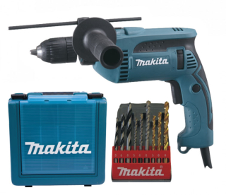 Makita HP1641K1X příklepová vrtačka s příslušenstvím