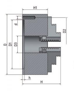 Optimum 3442812 4-čelisťové sklíčidlo 125 mm s centrickým upínáním