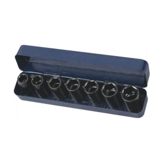 SK-12007 sada 7ks tvrzených oříšků 1/2" s rozměry 9-10-11-13-14-17-19 mm