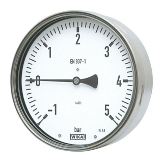 WIKA MRZ222 průmyslový manometr 100mm, 1/2" zadní vývod, 0-400 bar