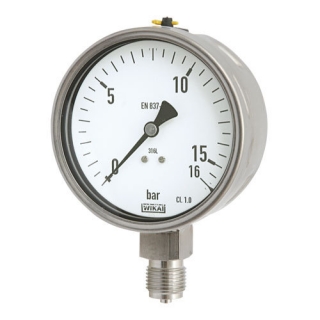 MNS317 nerezový manometr Wika 232.50 63mm 1/4" spodní 0-40bar