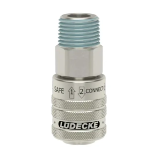 LÜDECKE ESIS12A průmyslová bezpečnostní rychlospojka R1/2" vnější