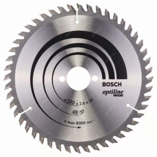 BOSCH Pilový kotouč Optiline Wood 190x30x2,6 mm, 48 zubů - 2608640617