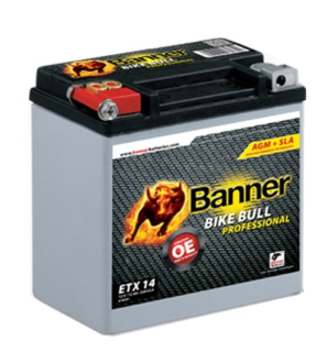 BANNER BIKE BULL AGM PRO 51401 ETX 14 12V 12Ah 220A = YTX14-BS