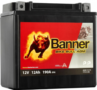 BANNER BIKE BULL AGM 51214 YTX14-BS 12V 12Ah 180A motobaterie