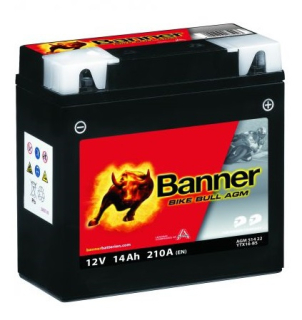 BANNER BIKE BULL AGM 51422 YTX16-BS 12V 14Ah 200A motobaterie