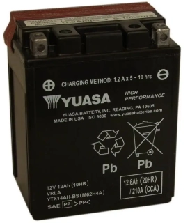 YUASA YTX14AH-BS 12V 12Ah 210A motobaterie - originální