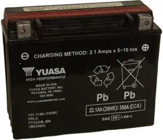 YUASA YTX24HL-BS 12V 21Ah motobaterie - originální