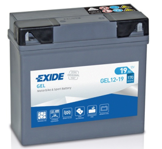 EXIDE GEL12-19 12V 19Ah 170A gelová motobaterie