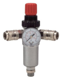 NUAIR Regulátor tlaku na nádobu - vstup 1/2" výstup 2x3/8" - 9051091