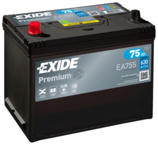 EXIDE Premium 12V 75Ah 630A levá EA755 autobaterie