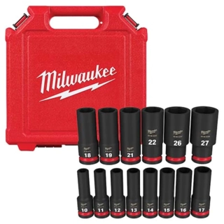 MILWAUKEE Průmyslové hlavice Shockwave 1/2" HEX sada 10ks prodloužené - 4932480457