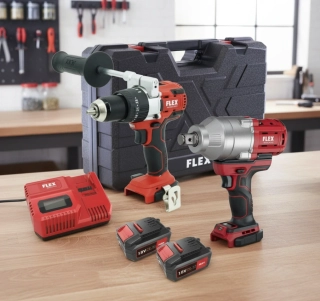 FLEX PD 2G 18.0-EC FS55 aku vrtačka s příklepem + ID 1/4" 18.0-EC aku rázový utahovák + 2x 5,0Ah - 516236