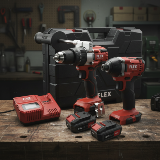 FLEX PD 2G 18.0-EC FS55 aku vrtačka s příklepem + ID 1/4" 18.0-EC aku rázový utahovák 18V + 3x 5,0Ah - 531021