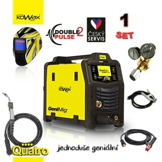 KOWAX GeniMig 240DP LCD Svařovací invertor MIG/MAG/LiftTIG/MMA SET 1Q + SAMOSTMÍVACÍ KUKLA + VENTIL