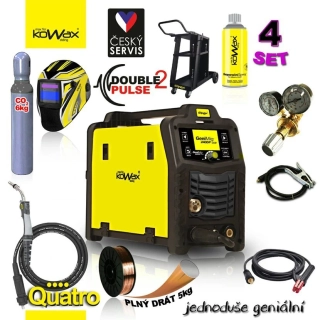 KOWAX GeniMig 240DP LCD MIG/MAG/LiftTIG/MMA SET 4Q + SAMOSTMÍVACÍ KUKLA + LAHEV CO2 + VENTIL + VOZÍK + DRÁT + SPREJ