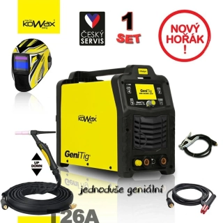 KOWAX GeniTig 220AC/DC LCD SET1 Svařovací invertor, set 01 + SAMOSTMÍVACÍ KUKLA